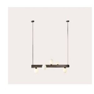 Lámpara de Techo 150x18x130 Cristal/Metal -- Negro