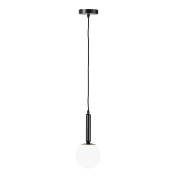 Lámpara de Techo 15x15x30 Metal/Alabastro -- Negro Mate