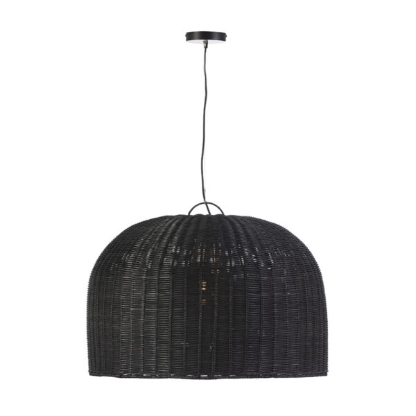 Lámpara de Techo 65x65x46 Ratán -- Negro