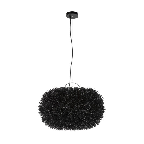 Lámpara de Techo 70x70x40/200 Ratán -- Negro