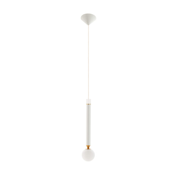 Lámpara de Techo 8x8x38 Aluminio/Cristal -- Blanco/Dorado/Blanco
