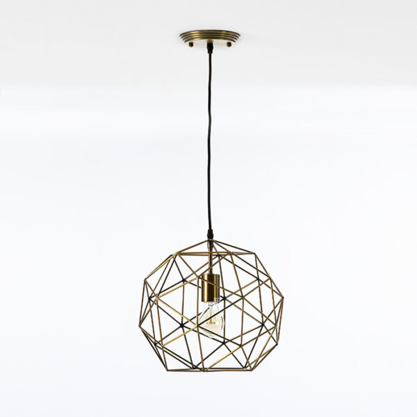 Lampara de Techo con Pantalla 32x30 Metal Dorado con Bombilla