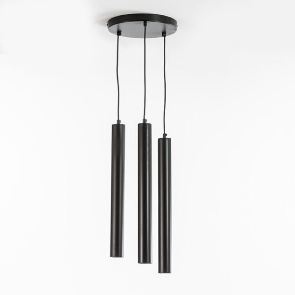 Lampara deTecho sin pantalla 5x50 (3 tubos) Metal Negro