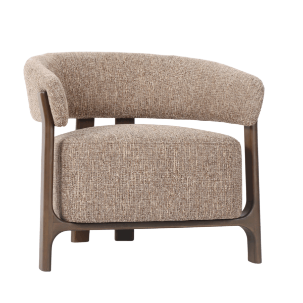 Lounge chair Dalara brown tweed