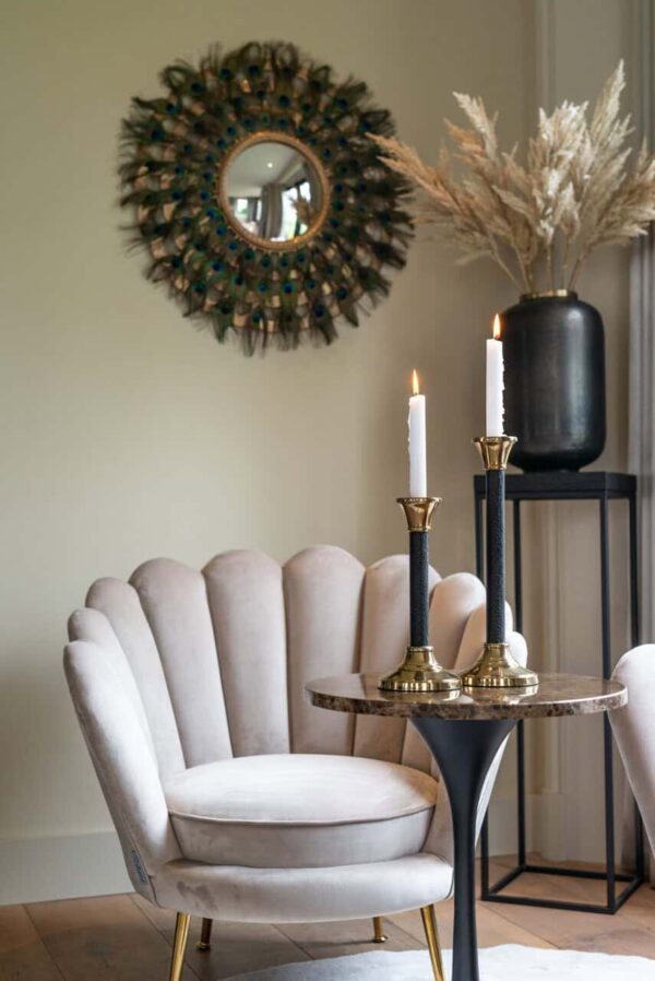 Lounge chair Perla khaki velvet