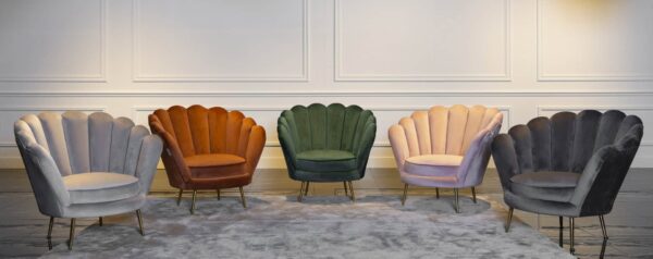 Lounge chair Perla khaki velvet