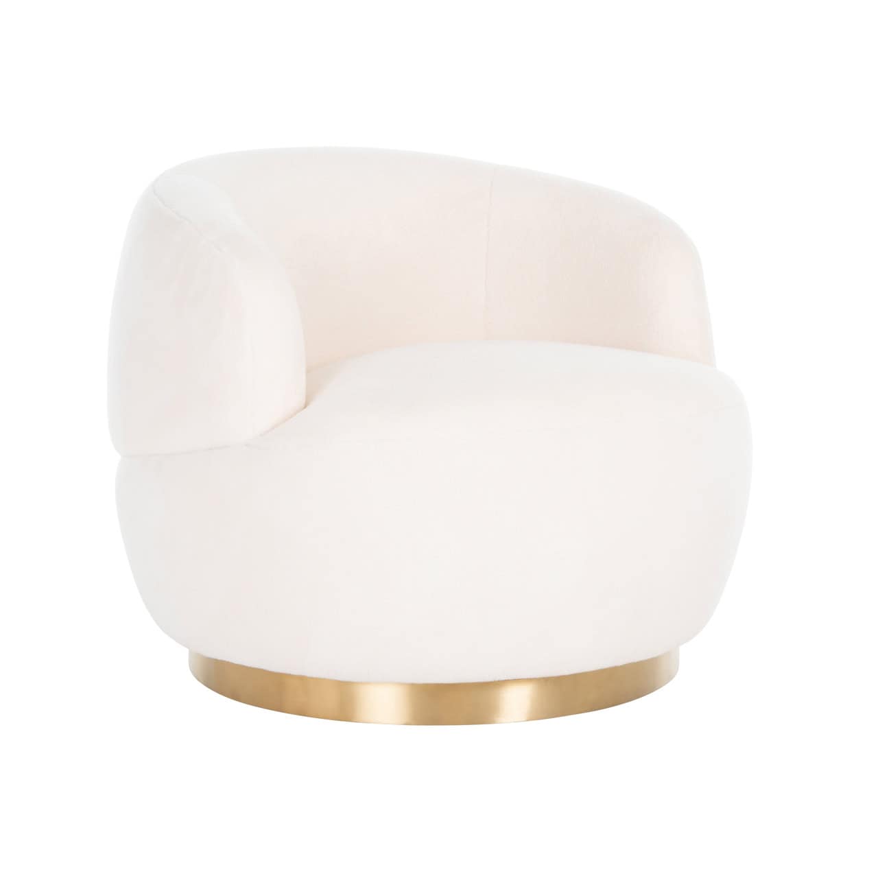 Lounge chair Teddy white furry swivel