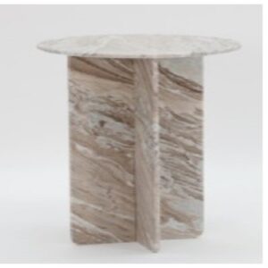Mesa Auxiliar 45x45x56 Mármol -- Blanco/Marrón