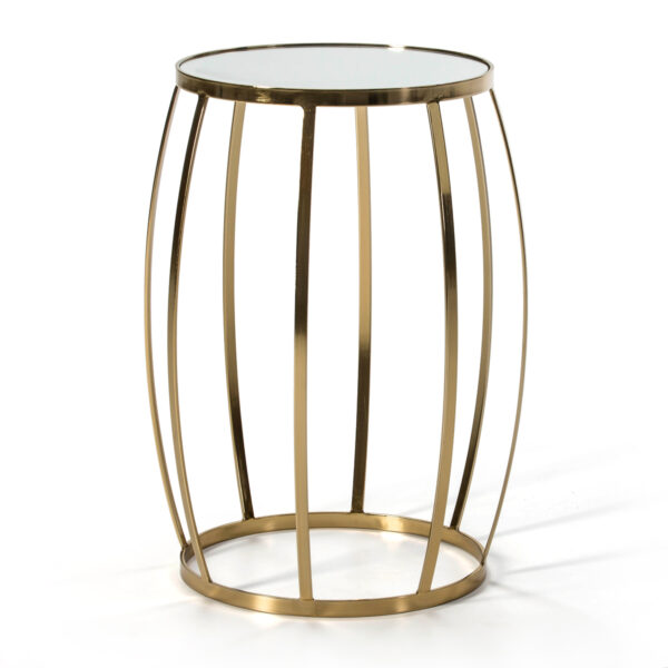 Mesa Auxiliar 45x45x61 Espejo/Metal Dorado