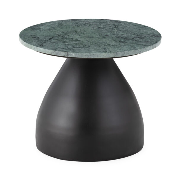 Mesa Auxiliar 50x50x40 Mármol/Metal -- Bronce Negruzco/Verde