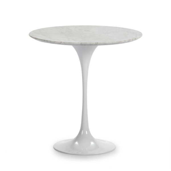 Mesa Auxiliar 50x50x50 Mármol Blanco/Fibra de Vidrio Blanco
