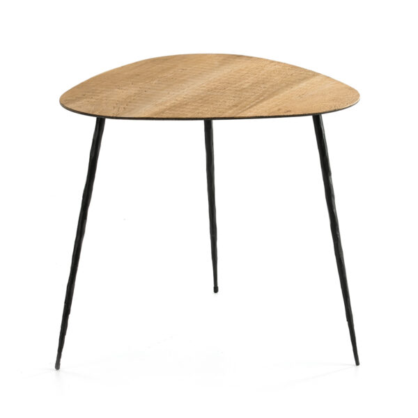 Mesa Auxiliar 50x50x50 Metal Negro/Simil Madera