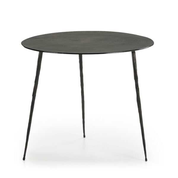 Mesa Auxiliar 55x50x45 Metal Negro/Simil Madera Negro