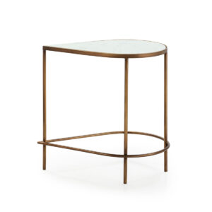 Mesa Auxiliar 60x40x60 Metal/Mármol Dorado/Blanco