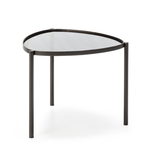 Mesa Auxiliar 61x59x46 Metal/Cristal Negro