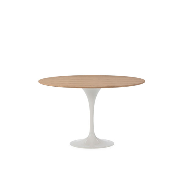 Mesa Comedor 120X120X73 Aluminio/Chapado Fresno -- Blanco/Natural