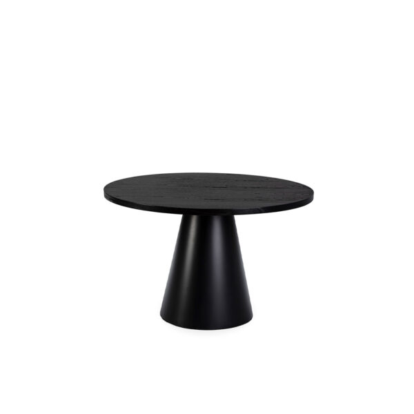 Mesa Comedor 120x120x75 Madera de Cedro/Metal Negro