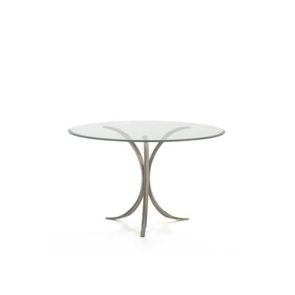 Mesa Comedor 120x120x77 Cristal/Hierro Forjado Dorado