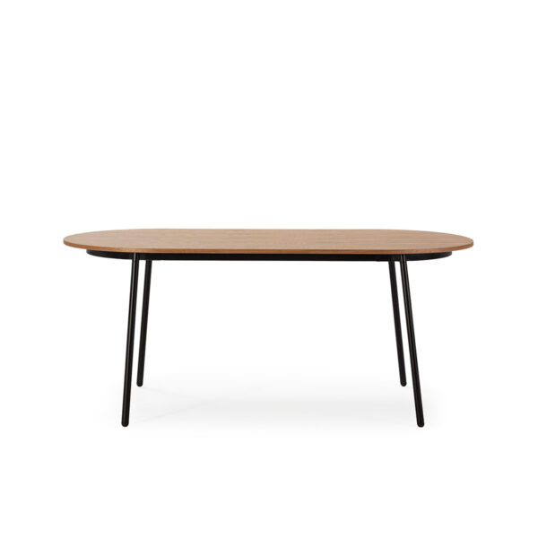 Mesa Comedor 180x90x76 Madera/Metal -- Negro/Natural