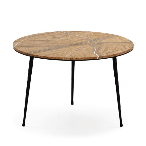 Mesa de Centro 50x50x38 Mármol Moka/Metal Negro
