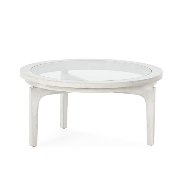 Mesa de Centro 80x80x40 Madera de Cedro/Cristal -- Gris Velado