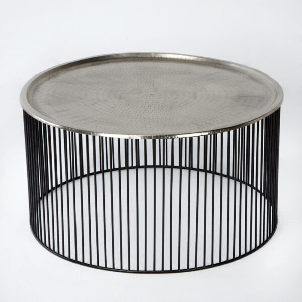 Mesa de Centro 80x80x42 Hierro Negro/Plata