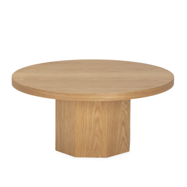 Mesa de Centro 90x90x42 Contrachapado de Roble -- Natural
