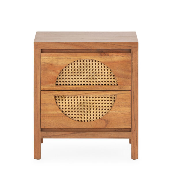 Mesita de Noche 45x35x51 Madera de Cedro/Ratán -- Natural