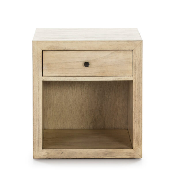 Mesita de noche 50x40x55 Madera Blanco velado