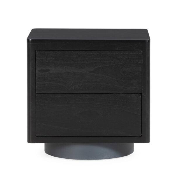 Mesita de Noche 55x45x55 Madera de Cedro/Metal -- Negro/Gris