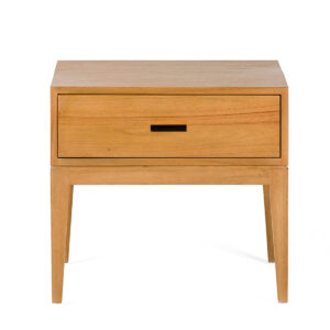 Mesita de Noche 60x45x55 Madera de Cedro/Metal -- Natural/Negro