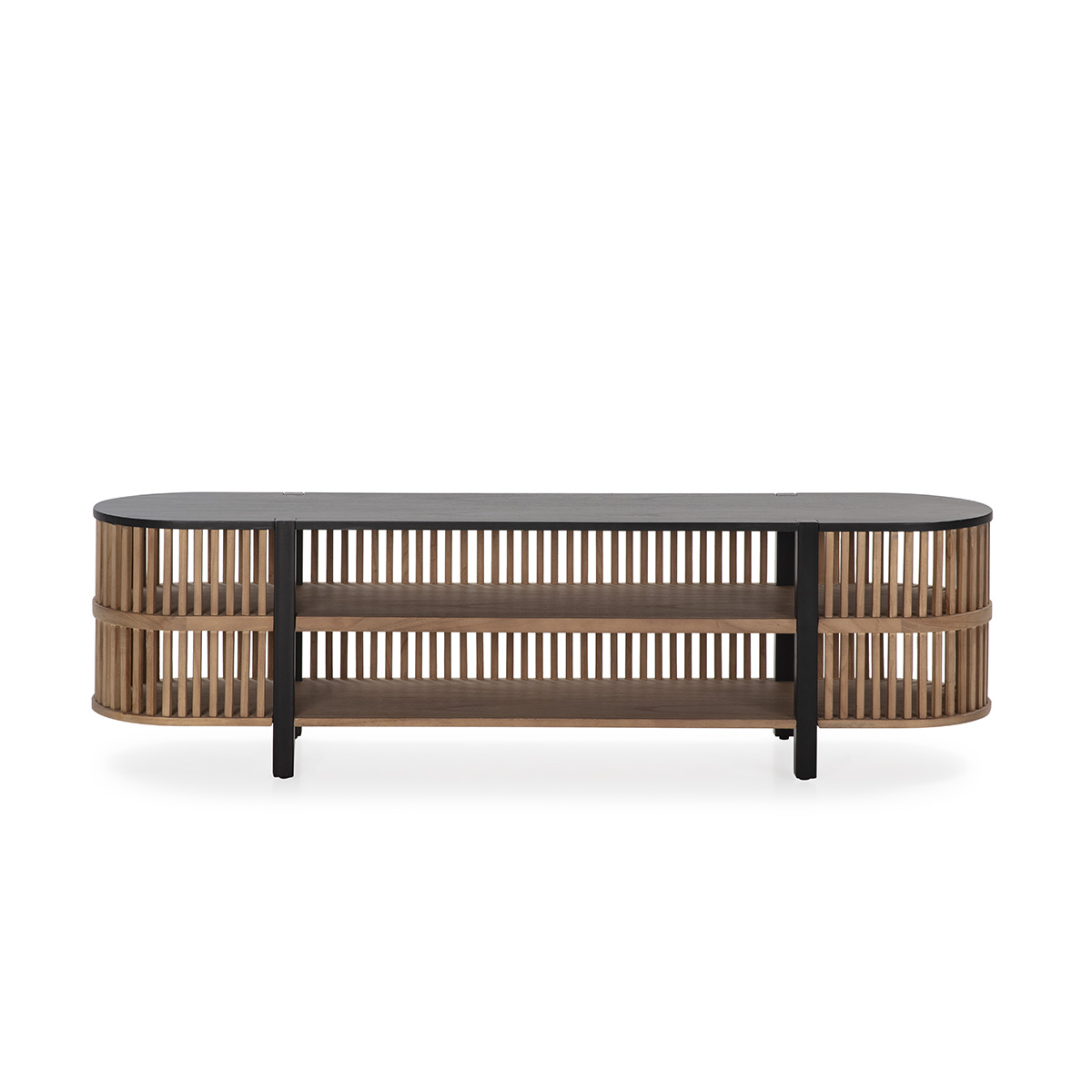 Mueble TV 175x40x50 Madera/Metal Arena/Negro