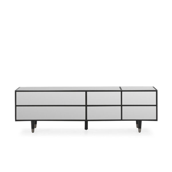 Mueble TV 180x45x55 Madera Mdf/Espejo -- Negro