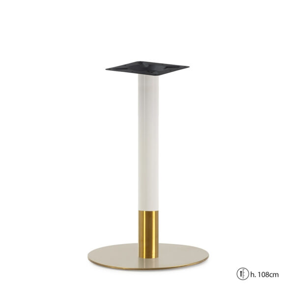 Pie de Mesa 45x45x108 Acero Blanco/Dorado