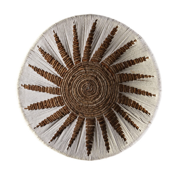 Plato Decorativo 50x50x2 Hoja de Banana -- Blanco/Natural