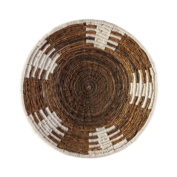Plato Decorativo 50x50x2 Hoja de Banana -- Natural/Blanco