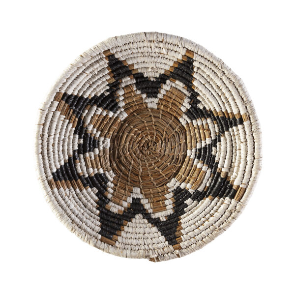 Plato Decorativo 50x50x2 Hoja de Banana -- Natural/Blanco/Negro