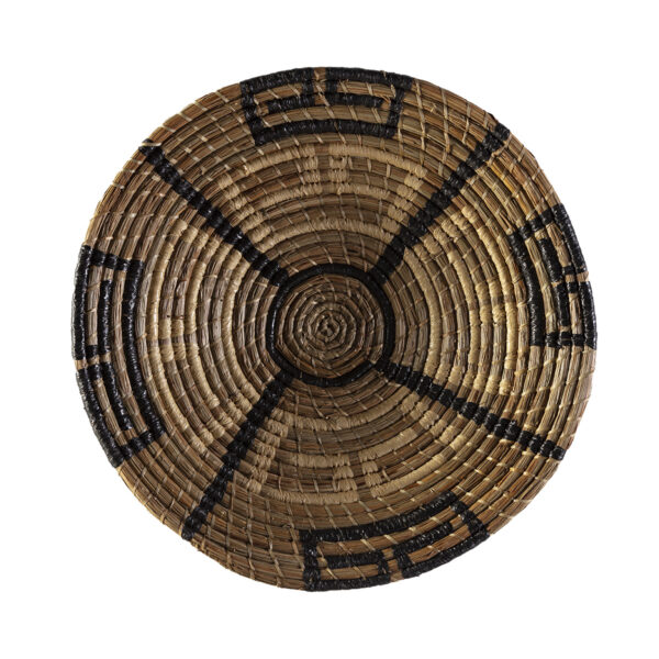 Plato Decorativo 60x60x2 Fibra Natural -- Negro/Natural