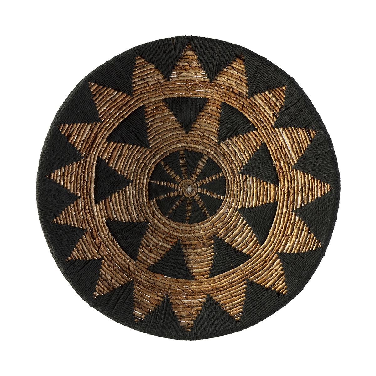 Plato Decorativo 60x60x2 Hoja de Banana -- Negro/Natural
