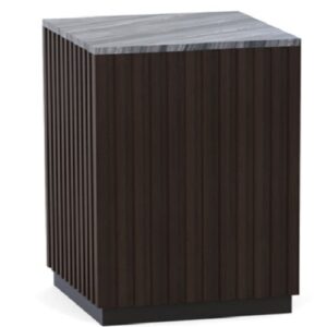 Plinto 30x30x60 Madera/Mármol -- Marrón Oscuro/Negro