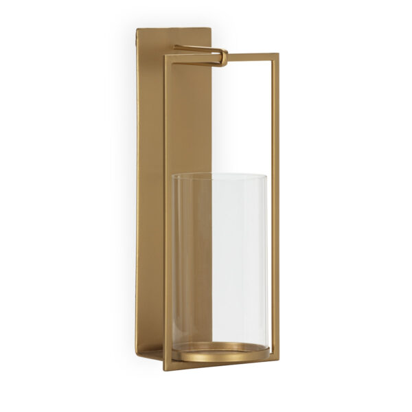 Portavela 18x15x40 Cristal/Metal -- Dorado