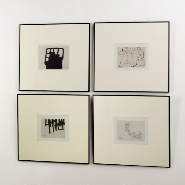Set/4 Cuadro 67x61 Cristal/Metal Negro