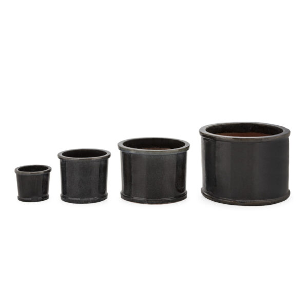 Set/4 Maceteros 53x53x40/40x40x32/30x30x27/20x20x18 Gres -- Gris Caído