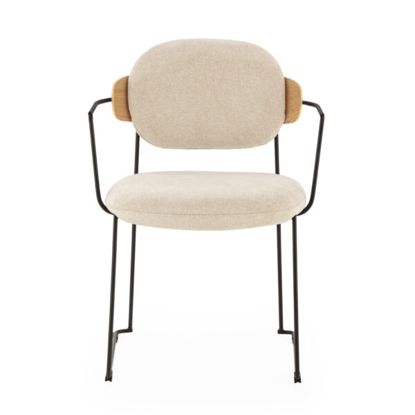 3 Metal/Madera Contrachapada/Tela -- Negro/Natural/Blanco