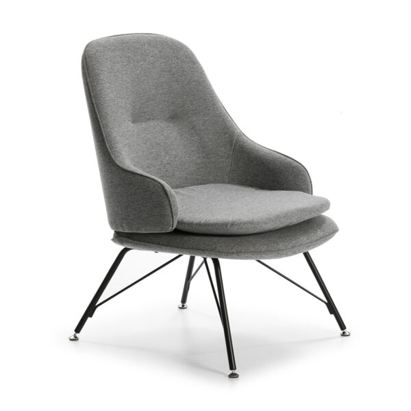 Sillon 70x78x95 Metal Negro/Tela Gris