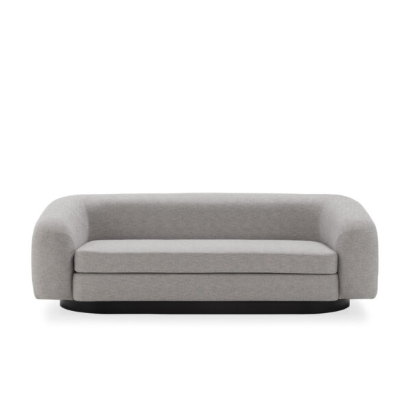 Sofá 230x103x75 Tela/Metal -- Gris/Negro Mate