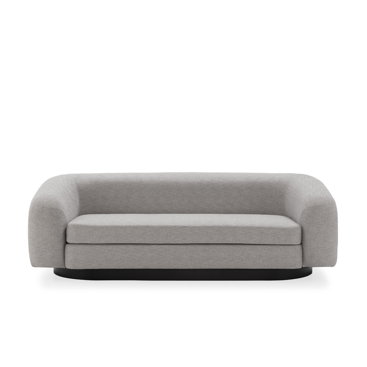 Sofá 230x103x75 Tela/Metal -- Gris/Negro Mate