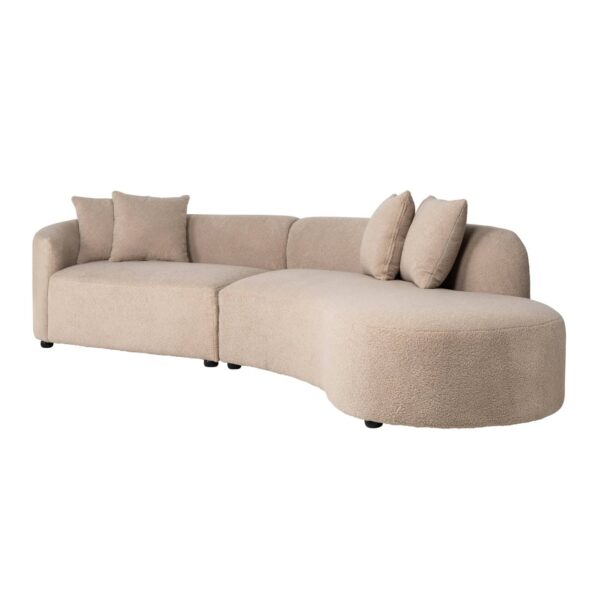 Sofa Grayson sand furry arm left fully upholstered