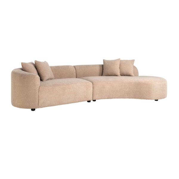 Sofa Grayson sand furry ottoman right fully upholstered