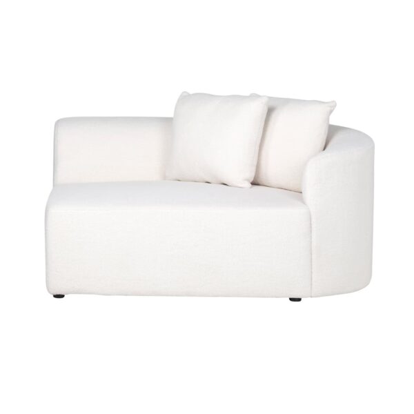 Sofa Grayson white furry arm right fully upholstered